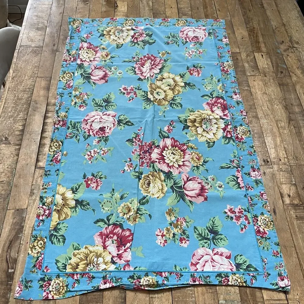 Vintage Blue Floral Duvet Cover 2 Ruffle Pillows 1 Long Pillow Cottage Core